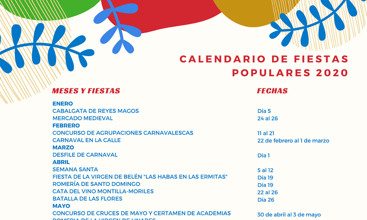 Calendario de las Fiestas de Córdoba para 2020