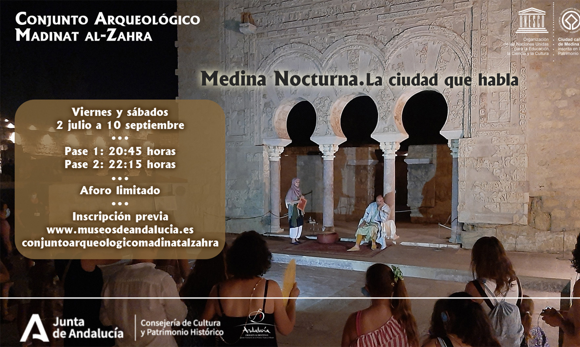 Visitas teatralizadas nocturnas en Medina Azahara: Medina nocturna. La ciudad que habla (Córdoba - España)