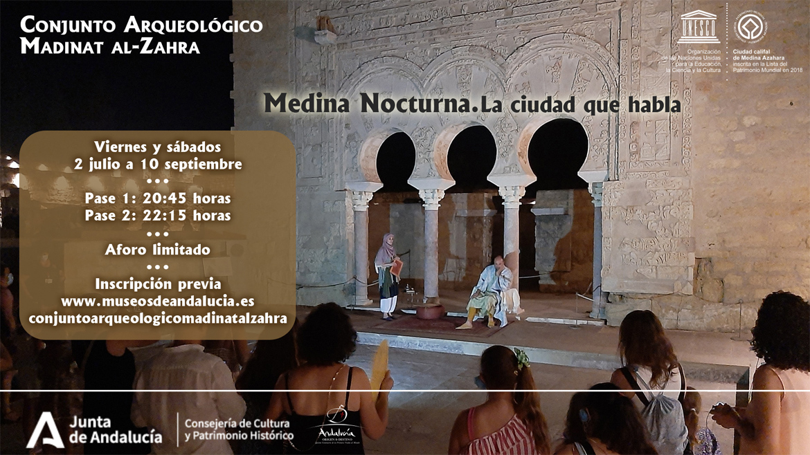 Visitas teatralizadas nocturnas en Medina Azahara: Medina nocturna. La ciudad que habla (Córdoba - España)