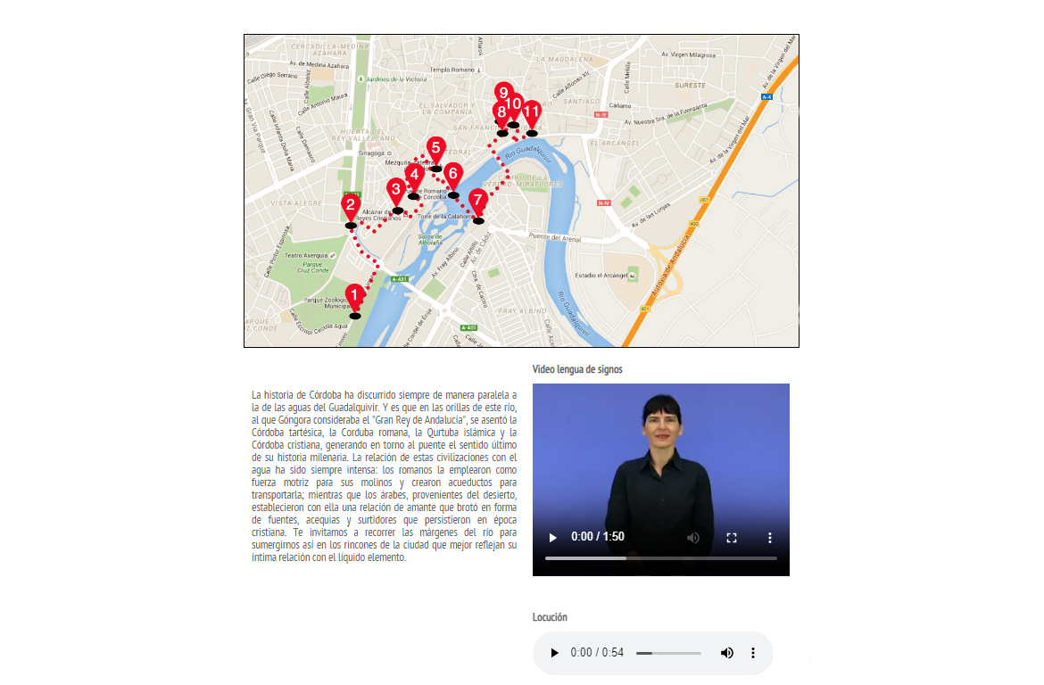 Contenido accesible en lengua de signos y locución sobre qué visitar en Córdoba (España)