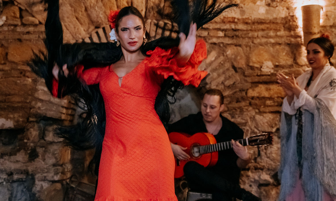 Tablao flamenco en los Baños árabes de Santa María (Córdoba - España)