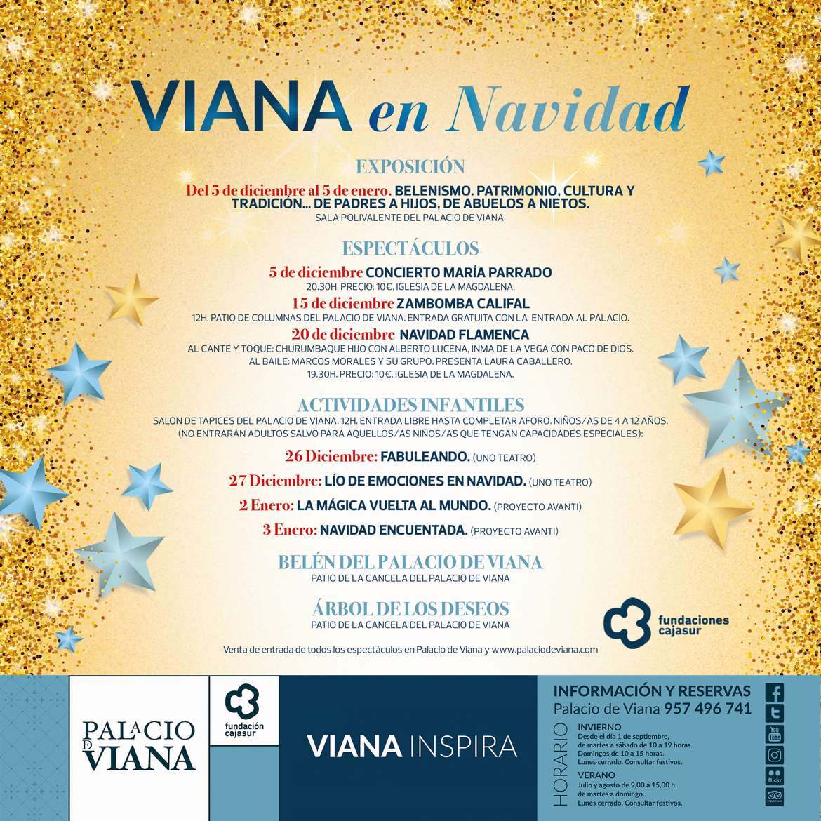 Viana en Navidad (Palacio de Viana e iglesia de la Magdalena, Córdoba - España)