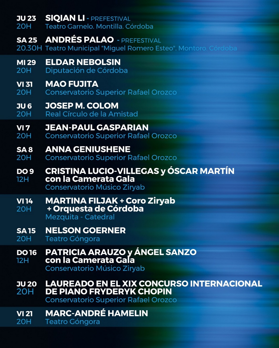 Festival de piano Rafael Orozco (Cordoue - Espagne) Festival de piano Rafael Orozco (Cordoue - Espagne)