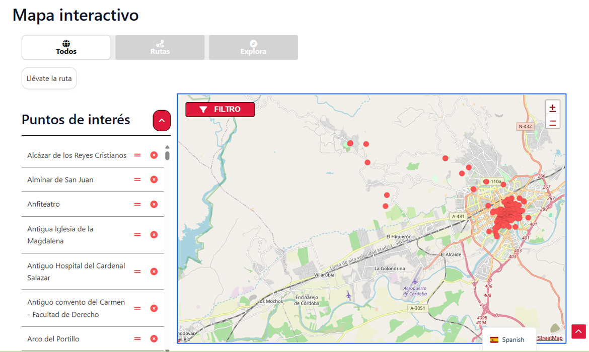 App Aumentur Córdoba - Mapa interactivo y 4 rutas por Córdoba (España)